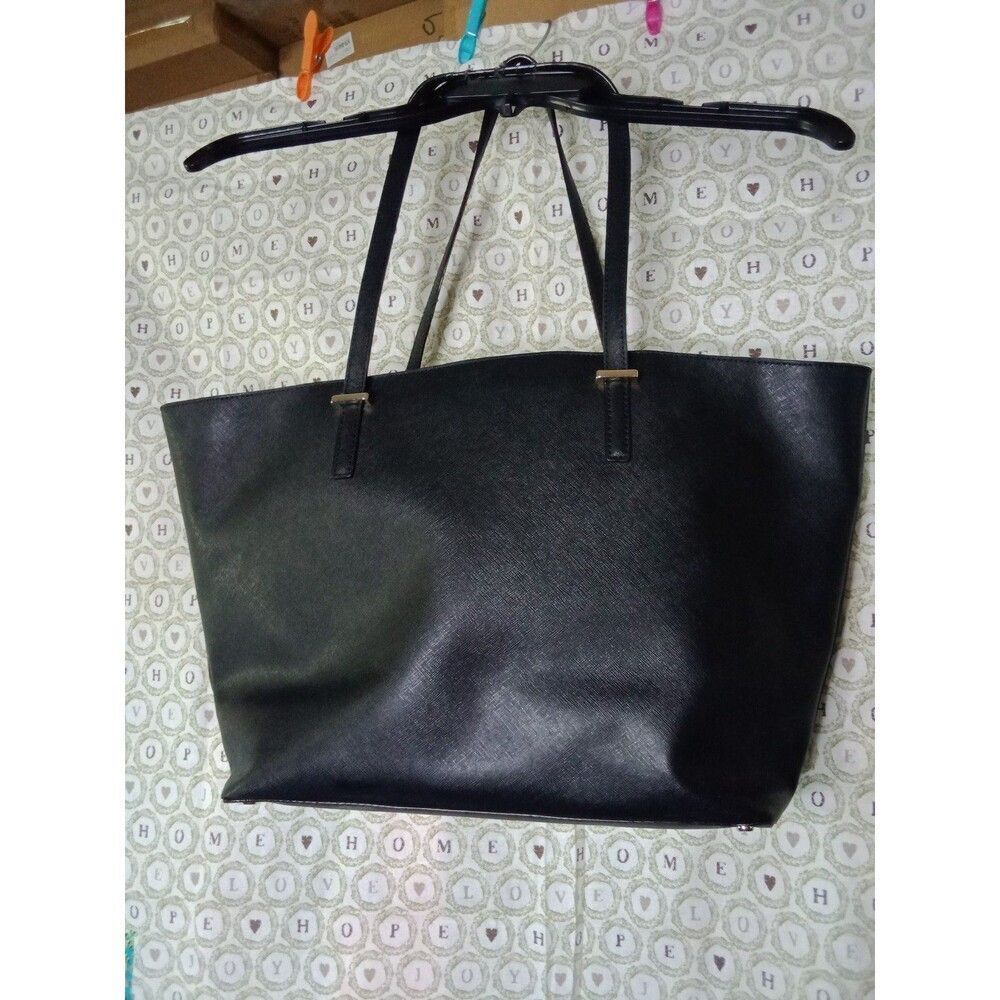 Kate Spade CA57710 Tote Bag Black Leather Gold Polka Dot Inside Shoulder Bag - Picture 5 of 11
